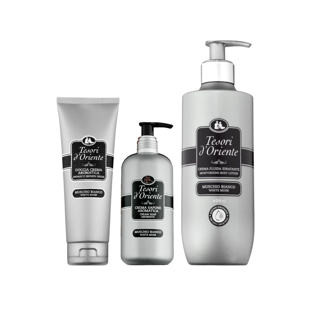 Tesori d’Oriente White Musk Set Douchecrème, Bodylotion & Handzeep