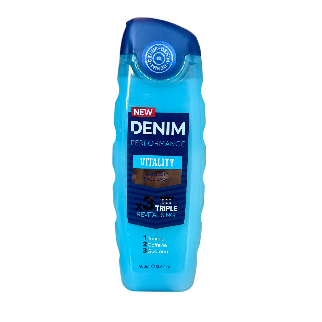 Denim Vitality body & face wash 400ml
