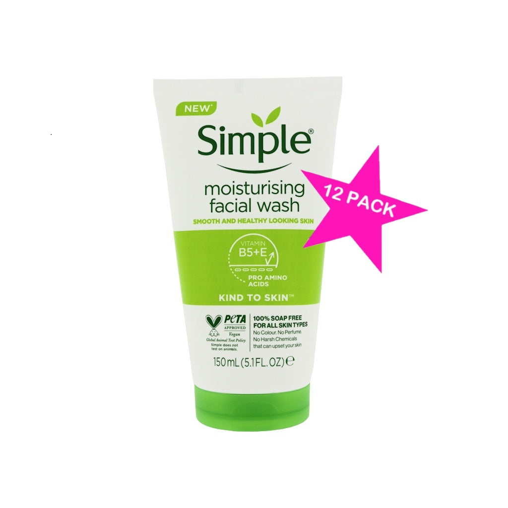 SIMPLE Moisturising Facial Wash 150ml 12 PACK