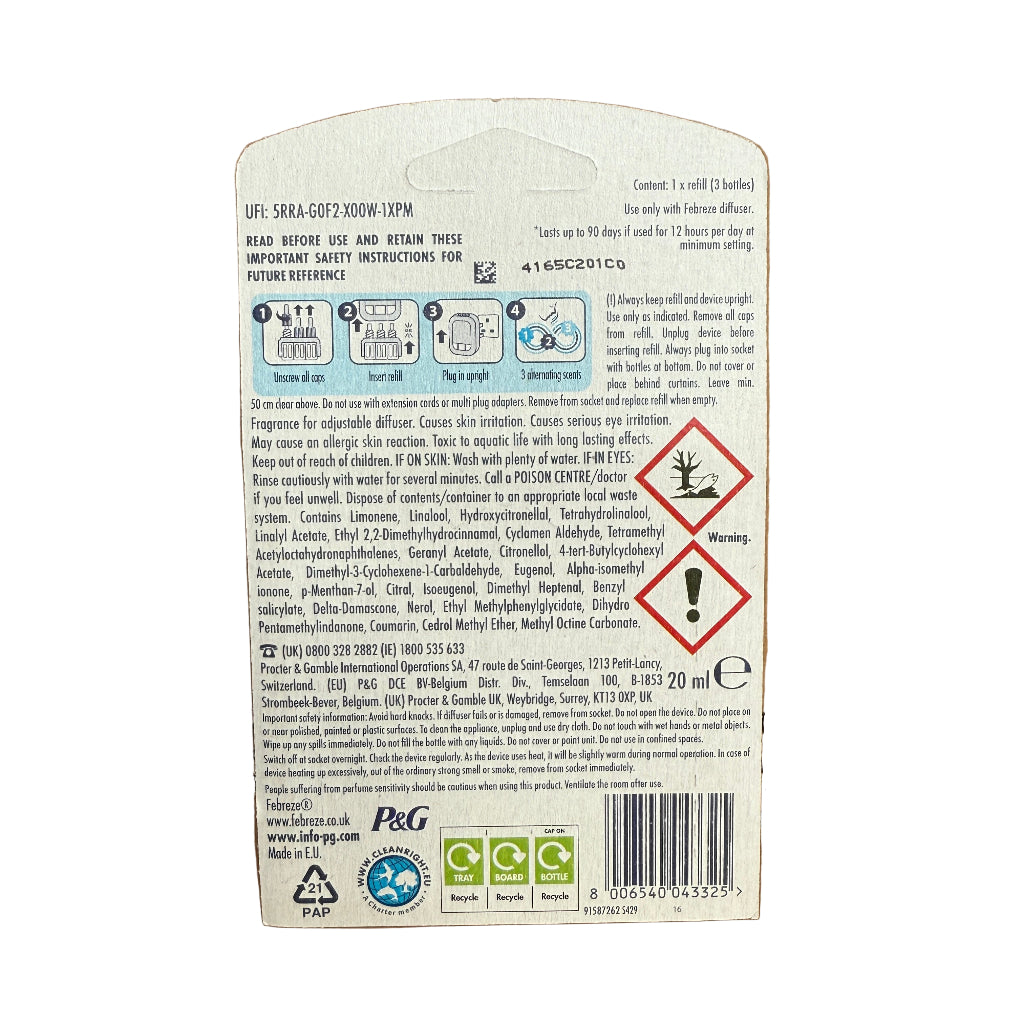 Febreze 3Volution Peony & Cedar navulling 21ml