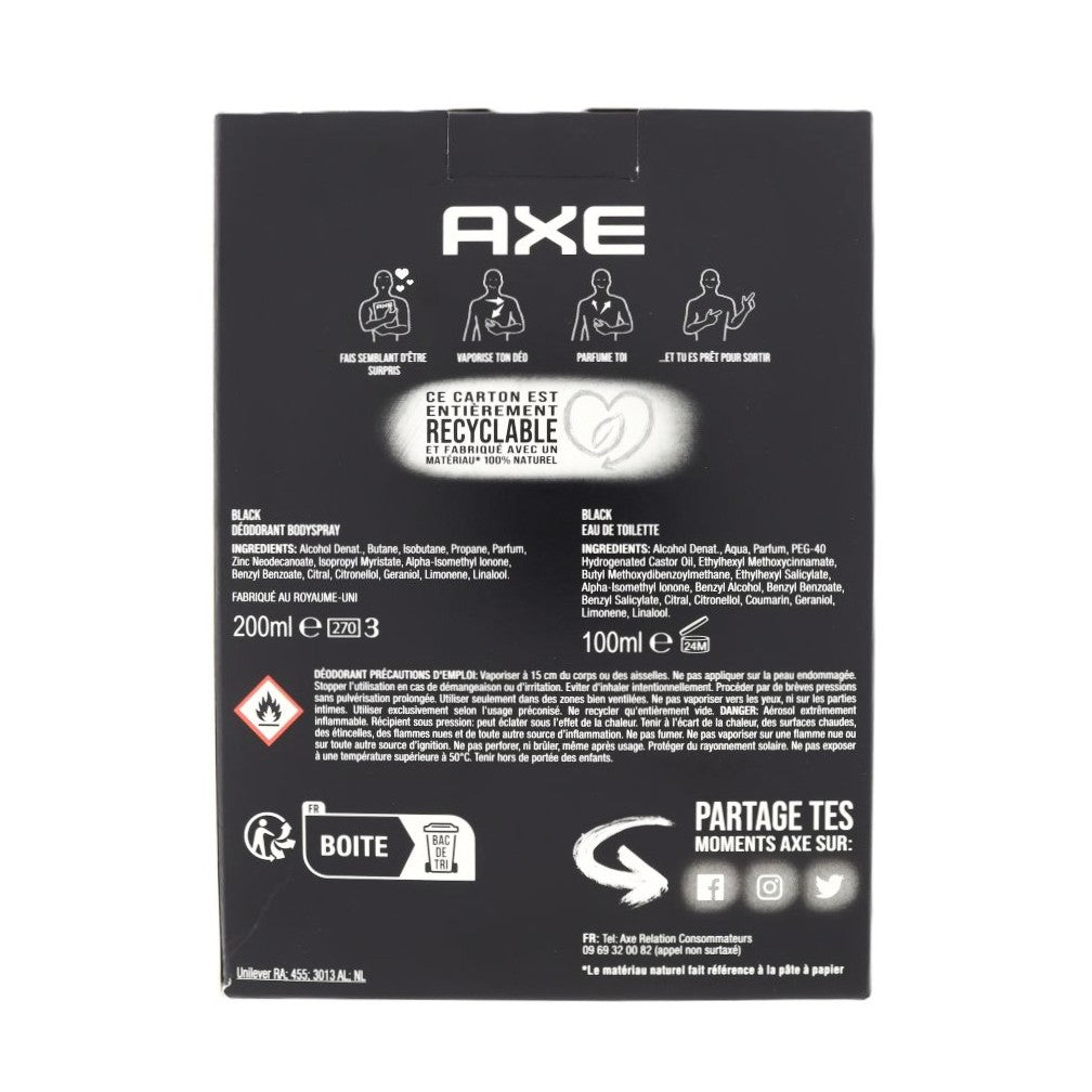 Axe Black Eau de Toillette 100ml + bodyspray 200ml Giftset