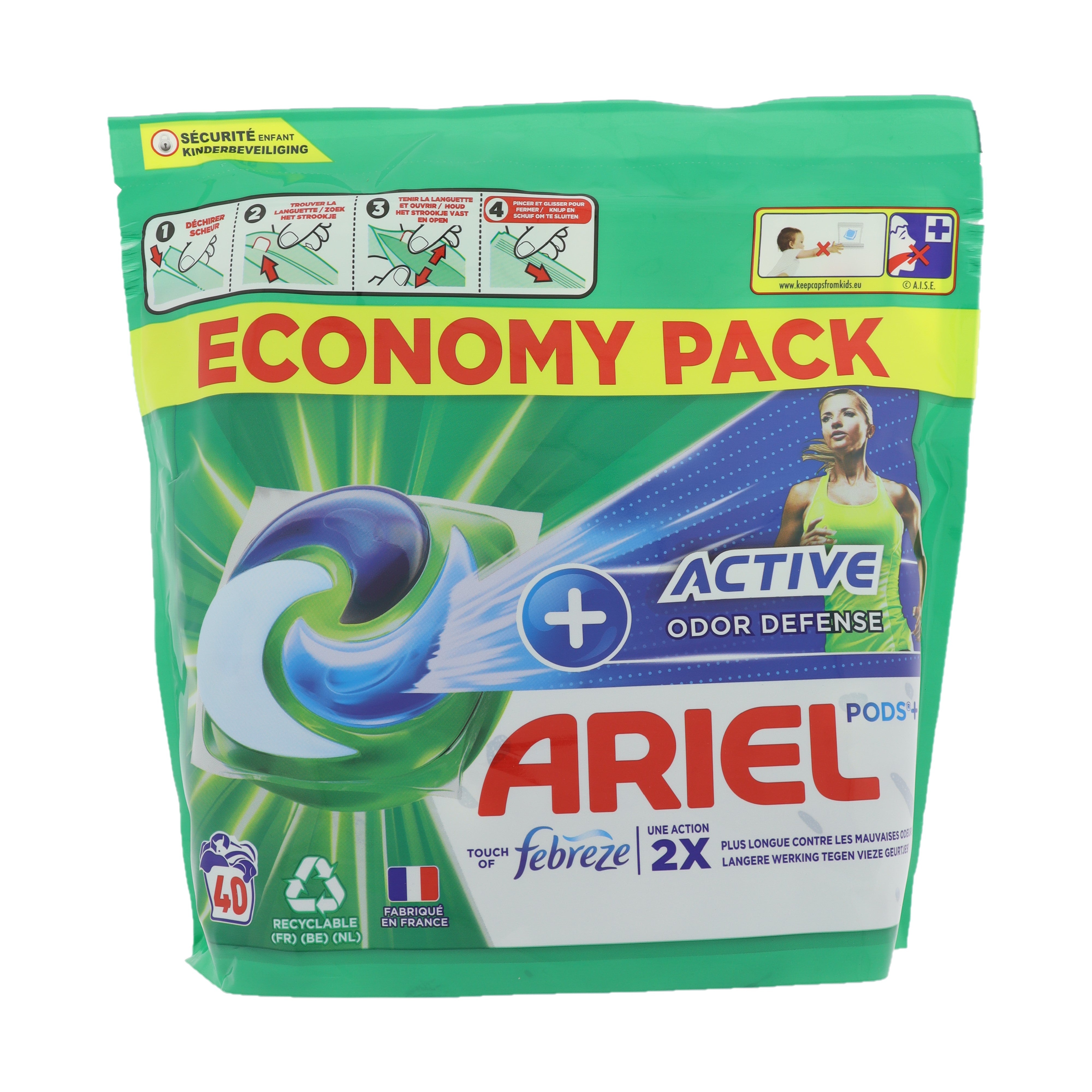 Ariel Active Odor Defense Pods 40 stuks
