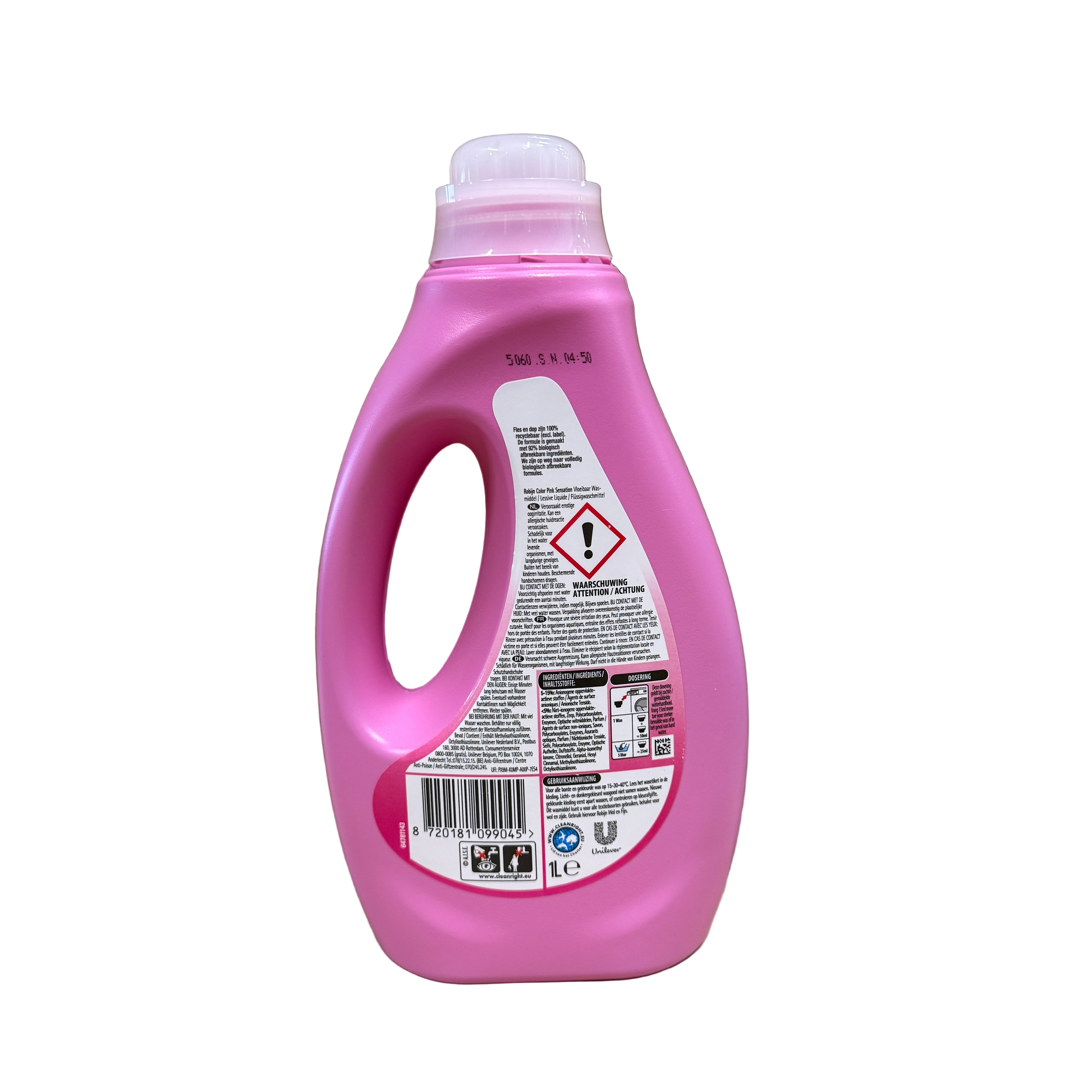Robijn Color Pink Sensation vloeibaar wasmiddel 1000ML 20 wasbeurten