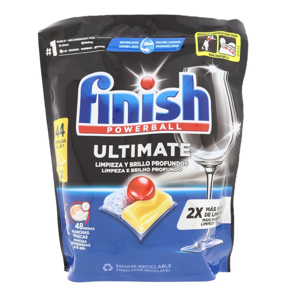 Finish Powerball Ultimate clean and shine Lemon 44 stuks