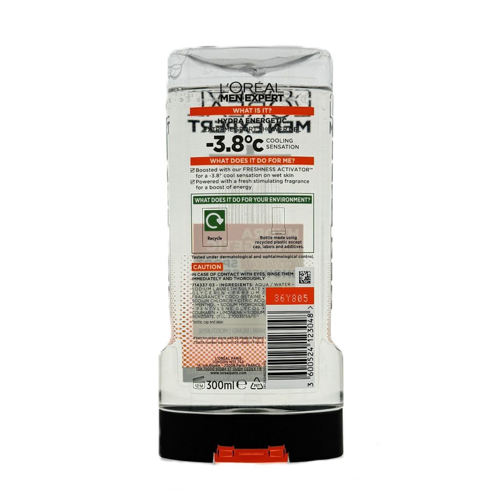 L'Oréal Men Expert Hydra Energetic Extreme Sport Body, Face, Hair & Beard Wash 300ml