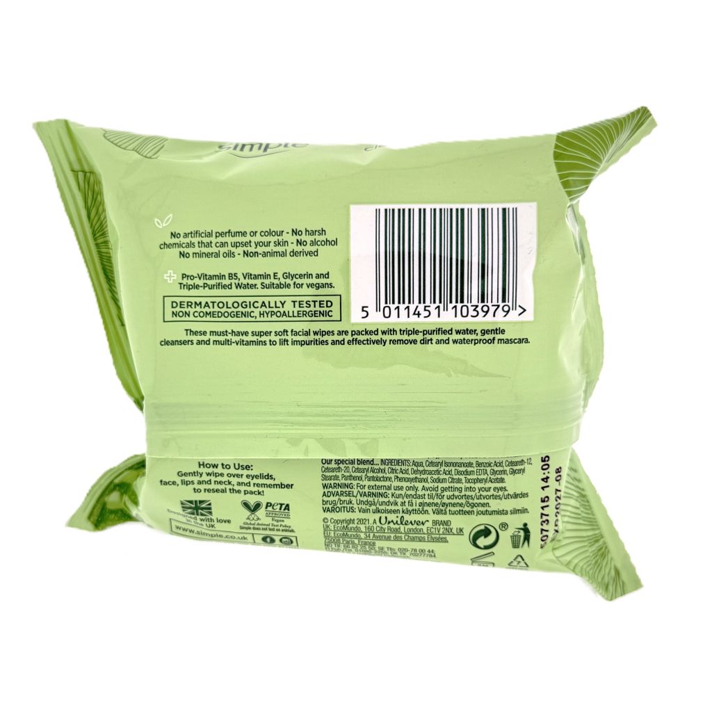Simple Cleansing Wipes 25 stuks