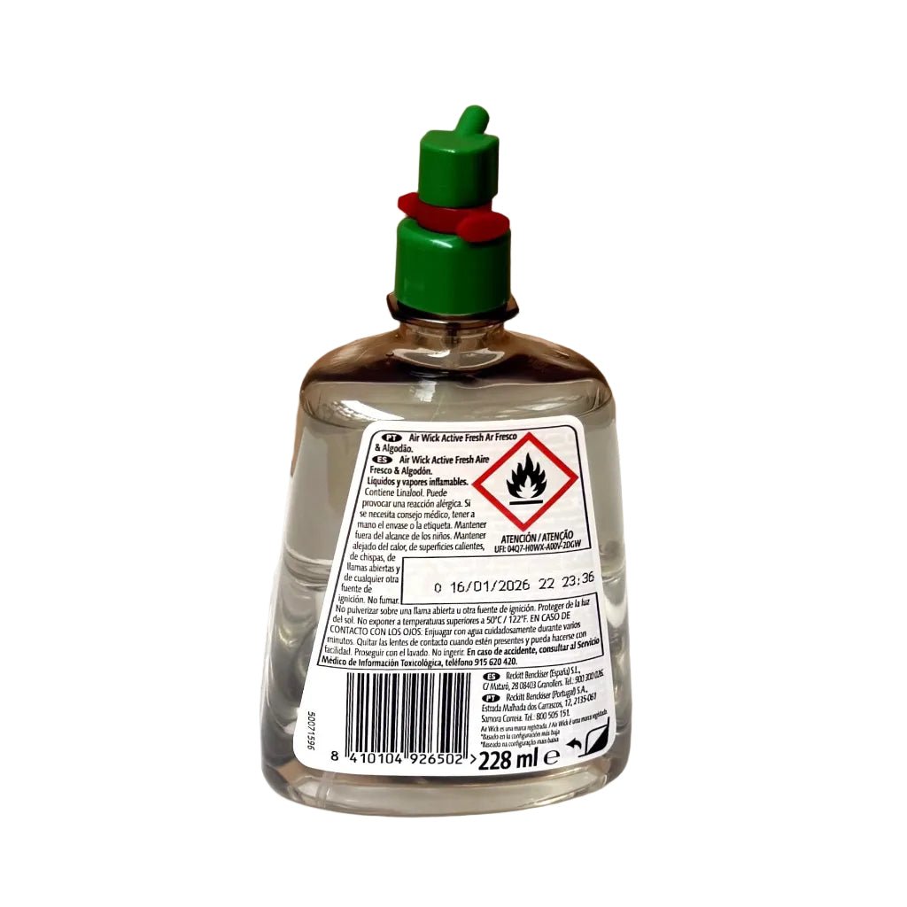 Airwick Active Fresh Fresh Linen luchtverfrisser navulling 228ml - Luchtverfrisser - PrijzenStorm.nl