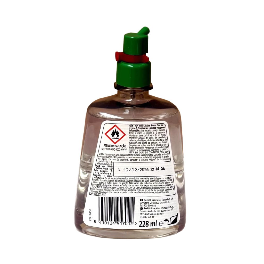 Airwick Active Fresh Kersenbloesem & Framboos luchtverfrisser navulling 228ml - Luchtverfrisser - PrijzenStorm.nl