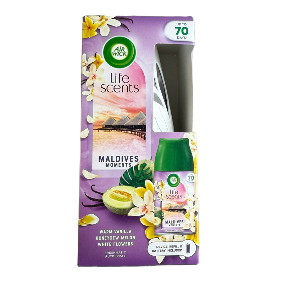 Airwick Maldives Moments Freshmatic apparaat wit + navulling 250ml - Luchtverfrisser - PrijzenStorm.nl