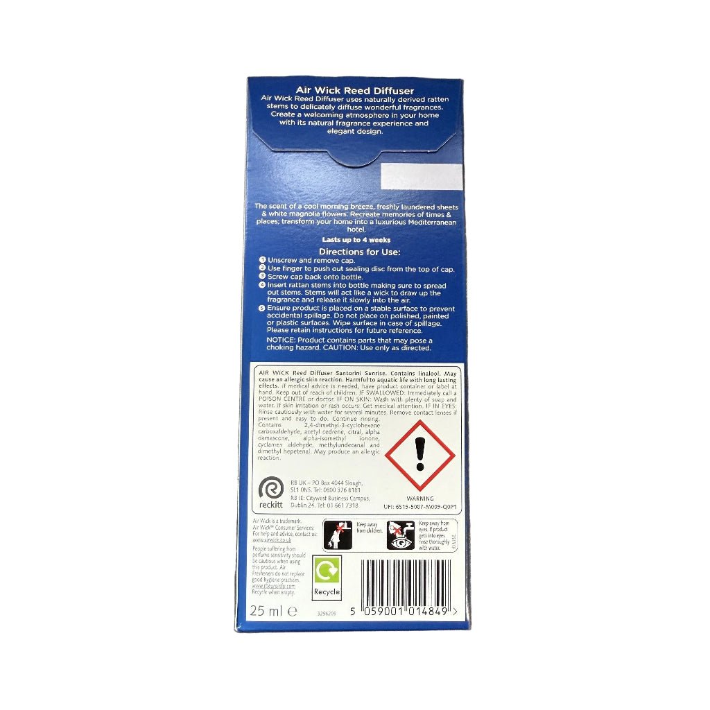 Airwick Santorini Sunrise Reed diffuser 25ml - Geurstokjes - PrijzenStorm.nl