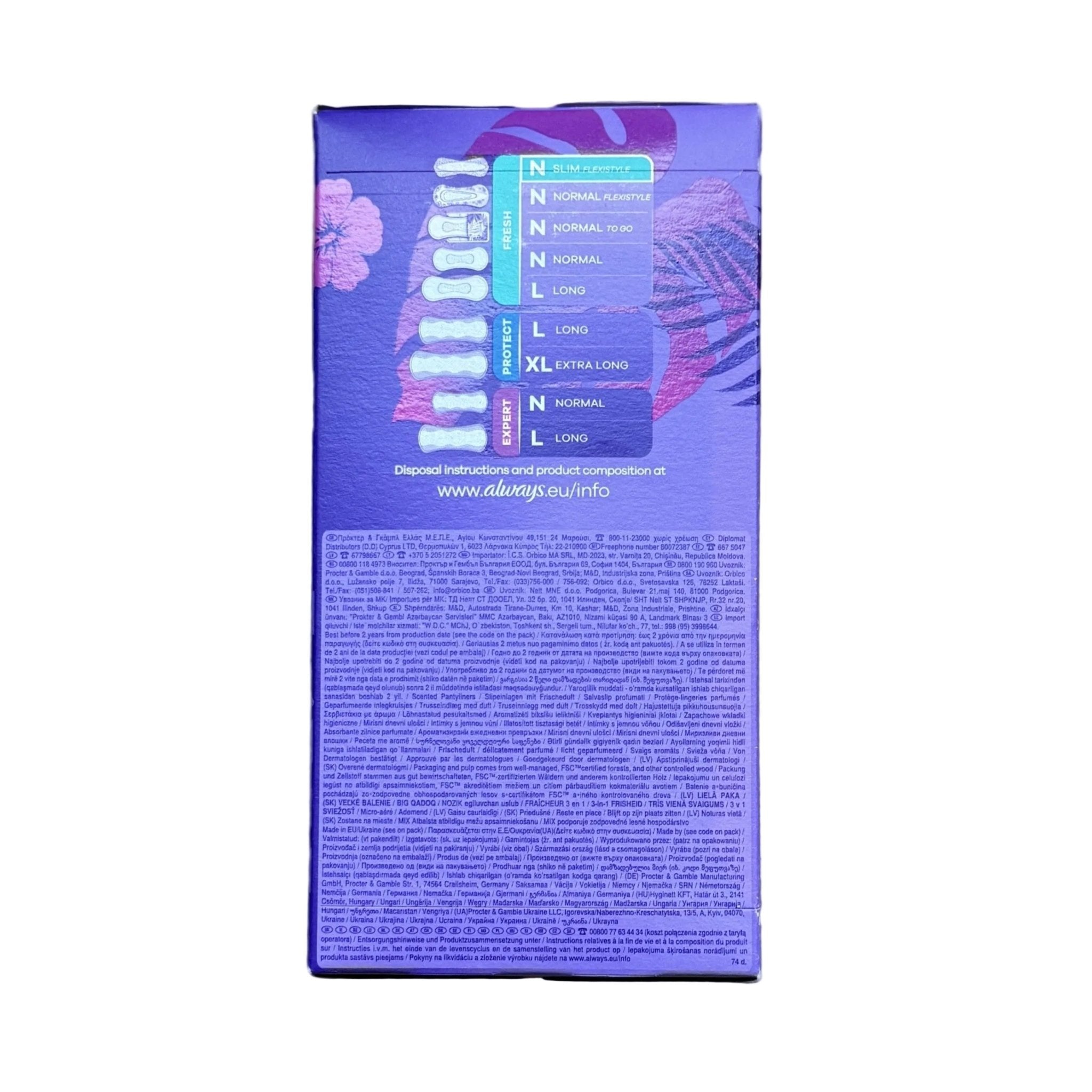 Always Daily Fresh N Normal Slim Flexistyle Fresh Scent 74 stuksAlwaysPrijzenStorm.nl