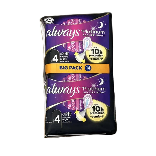 Always Platinum Secure Night Size 14 stuks - Maandverband - PrijzenStorm.nl