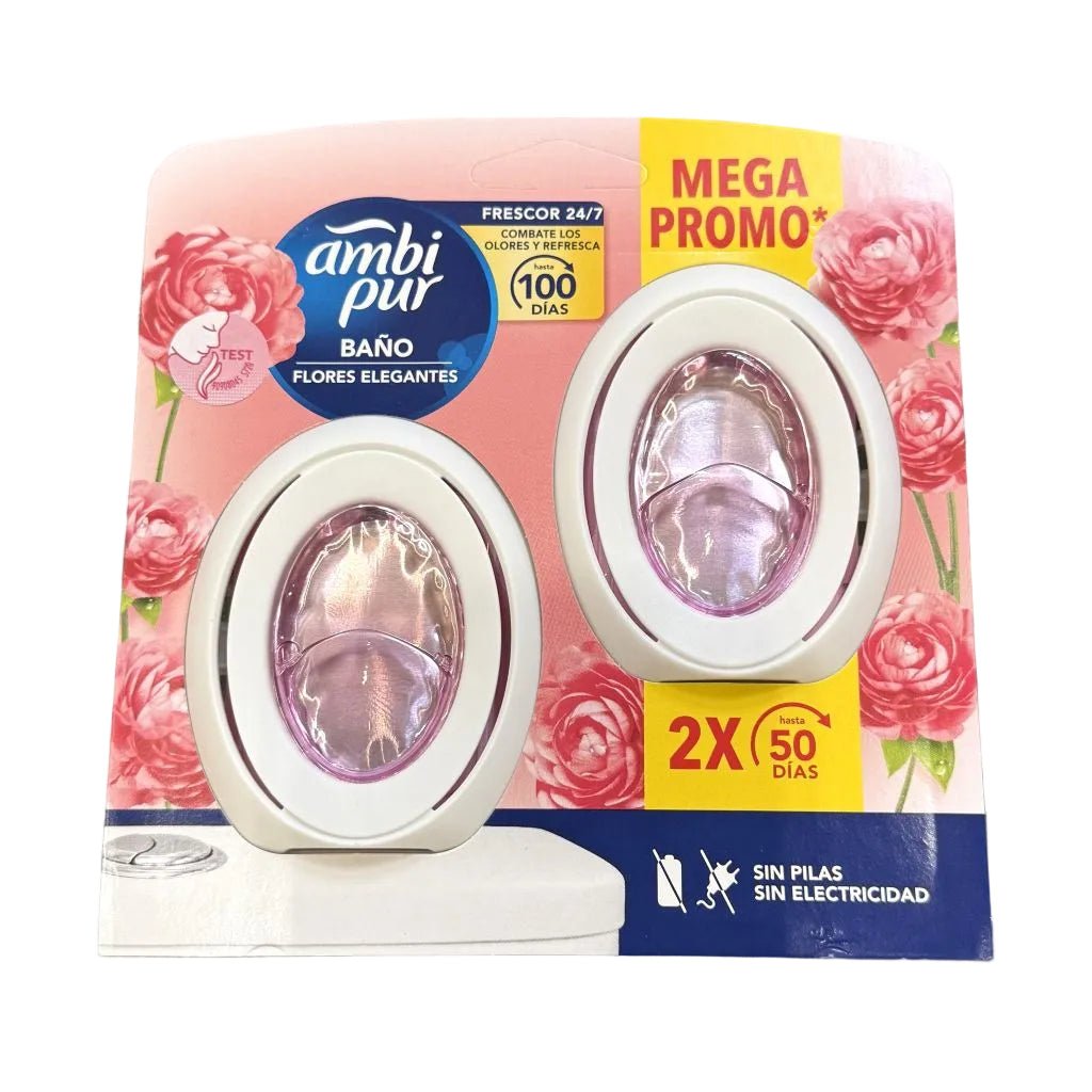 Ambi Pur 2PACK Elegante bloemen badkamer luchtverfrisser 7.5ml - Luchtverfrisser - PrijzenStorm.nl