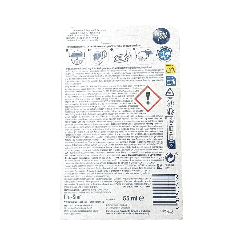 Ambi Pur Bamboo & Lotus Toiletblok Starterkit 55ml - Toilet reiniger - PrijzenStorm.nl