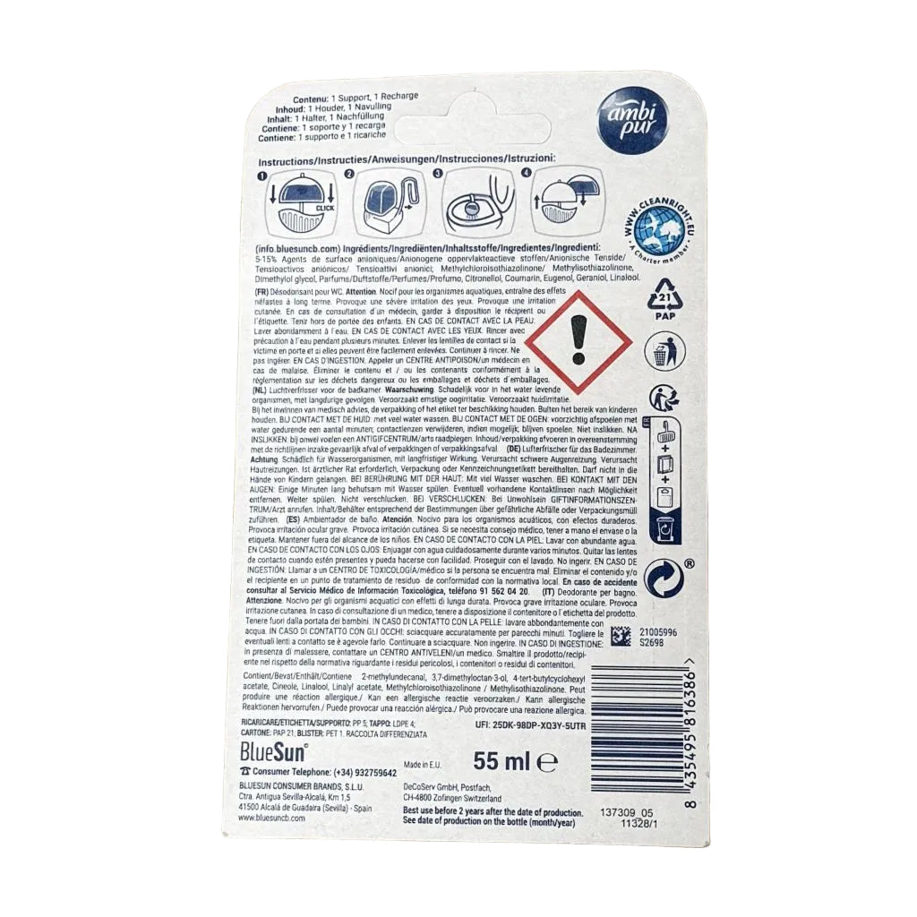 Ambi Pur Lavender & Rosemary Toiletblok Starterkit 55ml - Toilet reiniger - PrijzenStorm.nl