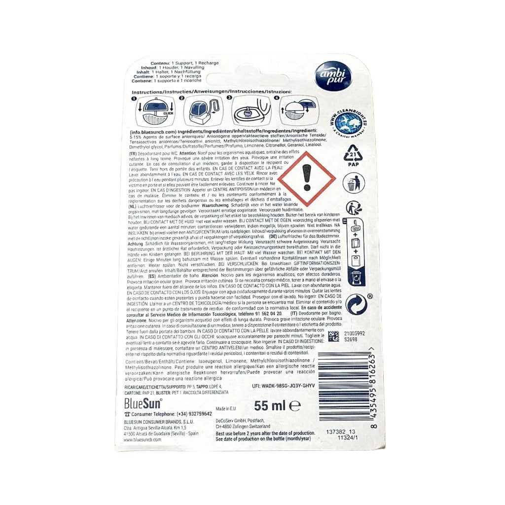 Ambi Pur Lemon & Mandarine Toiletblok Starterkit 55ml - Toilet reiniger - PrijzenStorm.nl