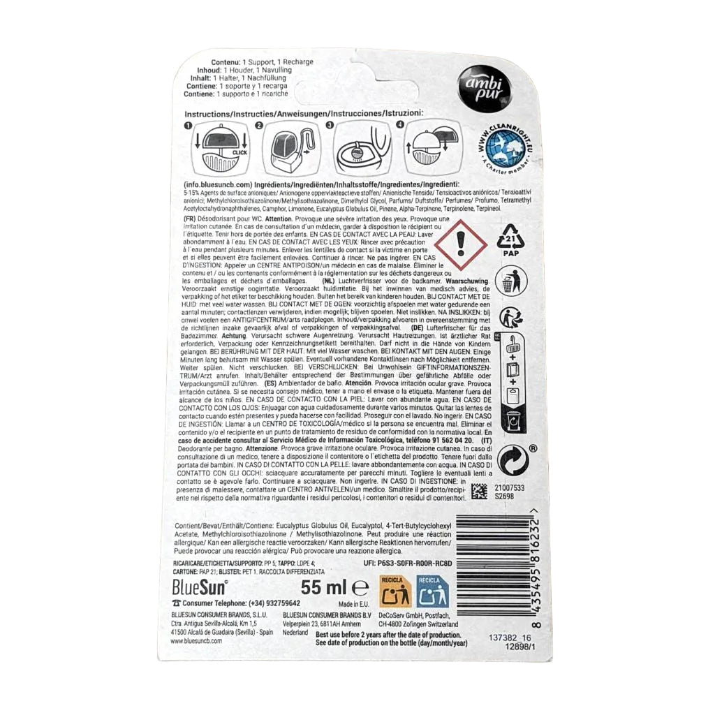 Ambi Pur Tee Trea & Pine Toiletblok Starterkit 55ml - Toilet reiniger - PrijzenStorm.nl
