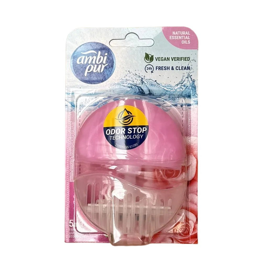 Ambi Pur Wild Rose & Pink Grapefruit Toiletblok Starterkit 55ml - Toilet reiniger - PrijzenStorm.nl