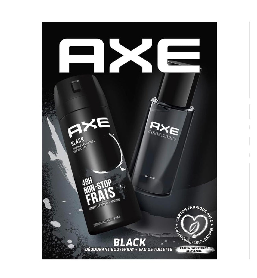 Axe Black Eau de Toillette 100ml + bodyspray 200ml Giftset -Aftershave- PrijzenStorm.nl