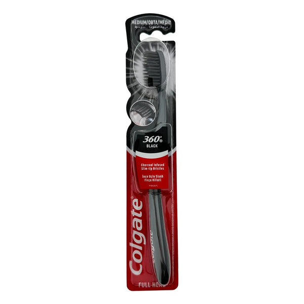 Colgate Charcoal Black 360 Medium tandenborstel - Tandenborstel - PrijzenStorm.nl