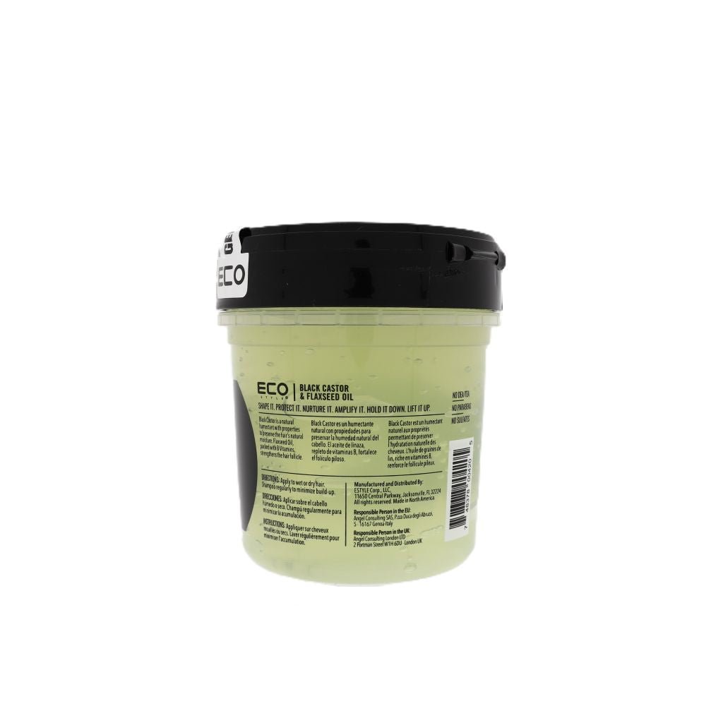 Eco Style Black Castor & Flaxseed Oil styling gel 236ml - Haarstyling - PrijzenStorm.nl