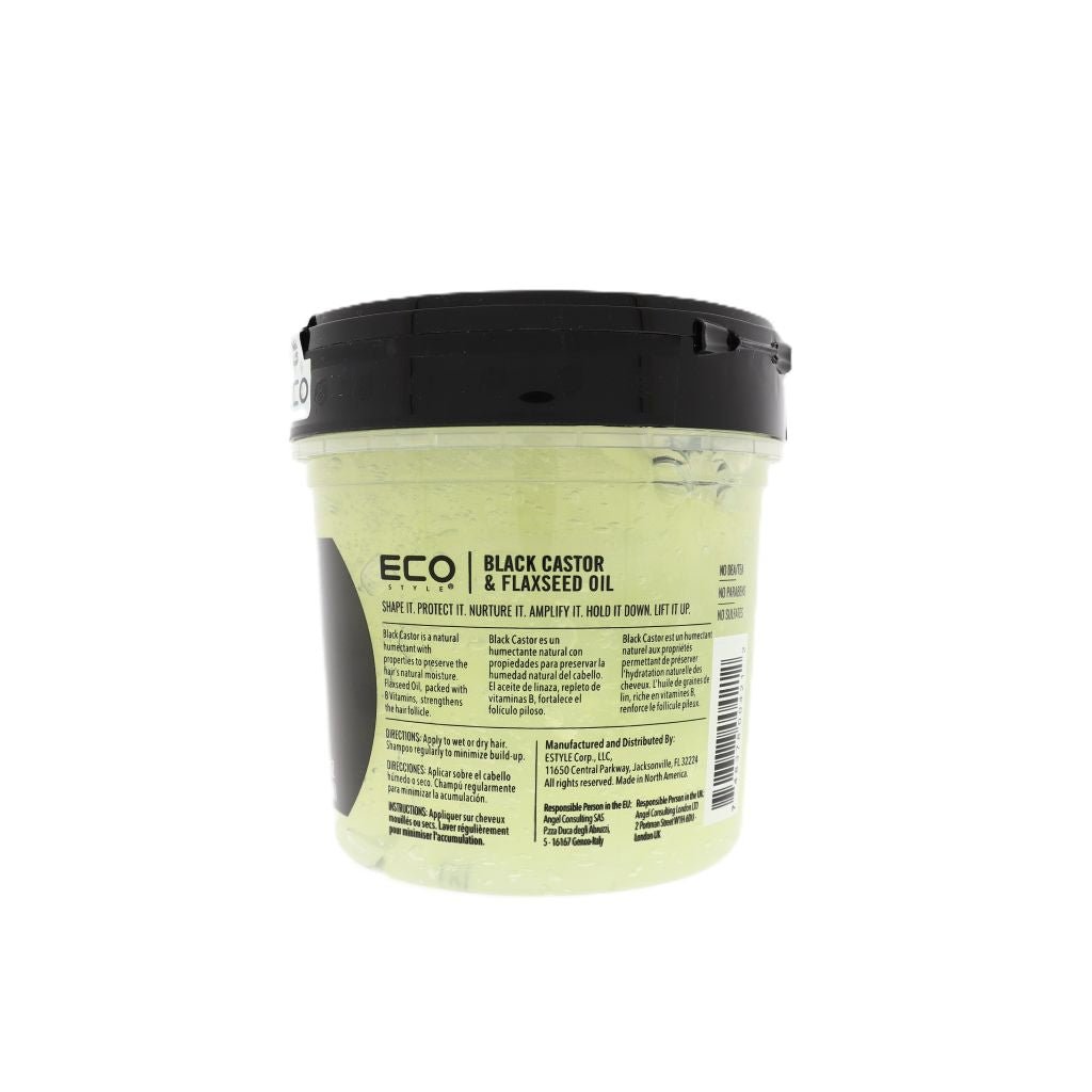 Eco Style Black Castor & Flaxseed Oil styling gel 473ml - Haarstyling - PrijzenStorm.nl