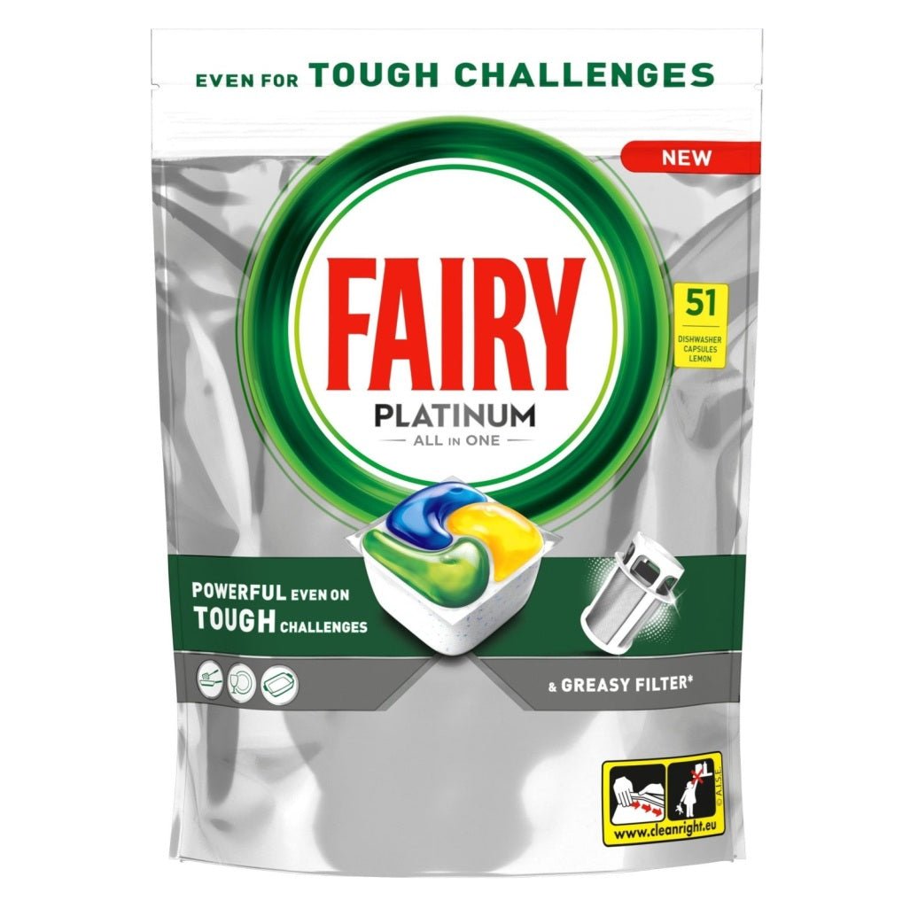 Fairy Platinum All in One Lemon vaatwastabletten 51 stuks - Vaatwastabletten - PrijzenStorm.nl