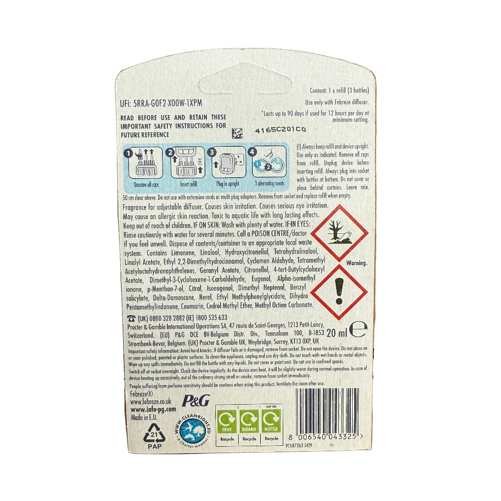 Febreze 3Volution Peony & Cedar navulling 21ml - Luchtverfrisser - PrijzenStorm.nl