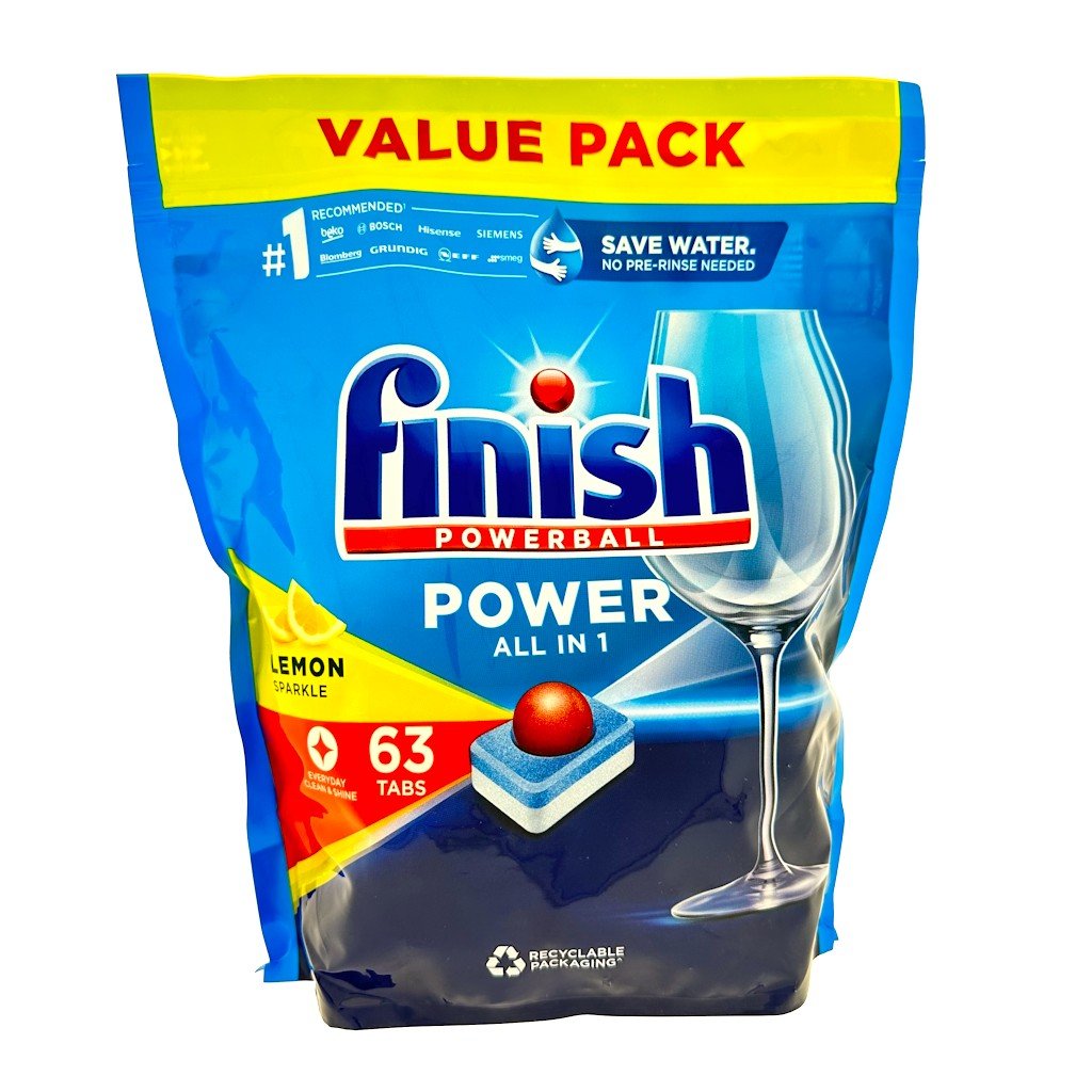 Finish Powerball Power All in 1 Lemon vaatwastabletten 63 stuks - Vaatwastabletten - PrijzenStorm.nl