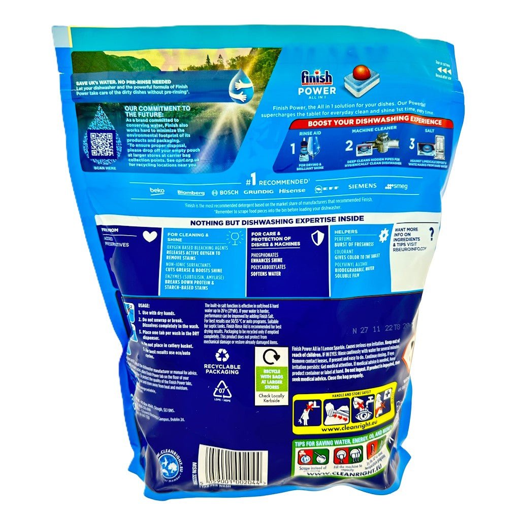 Finish Powerball Power All in 1 Lemon vaatwastabletten 63 stuks - Vaatwastabletten - PrijzenStorm.nl