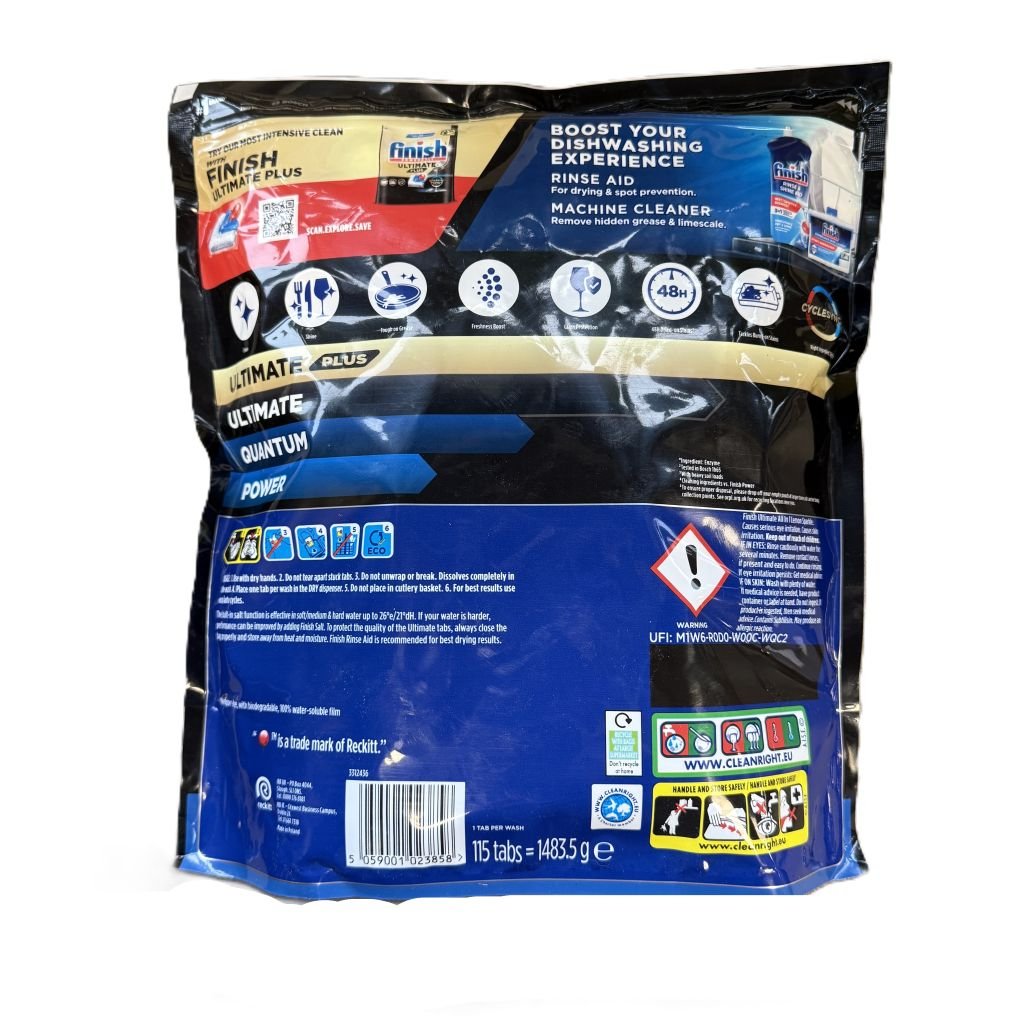 Finish Powerball Ultimate clean and shine Lemon vaatwastabletten 115 stuks - Vaatwastabletten - PrijzenStorm.nl