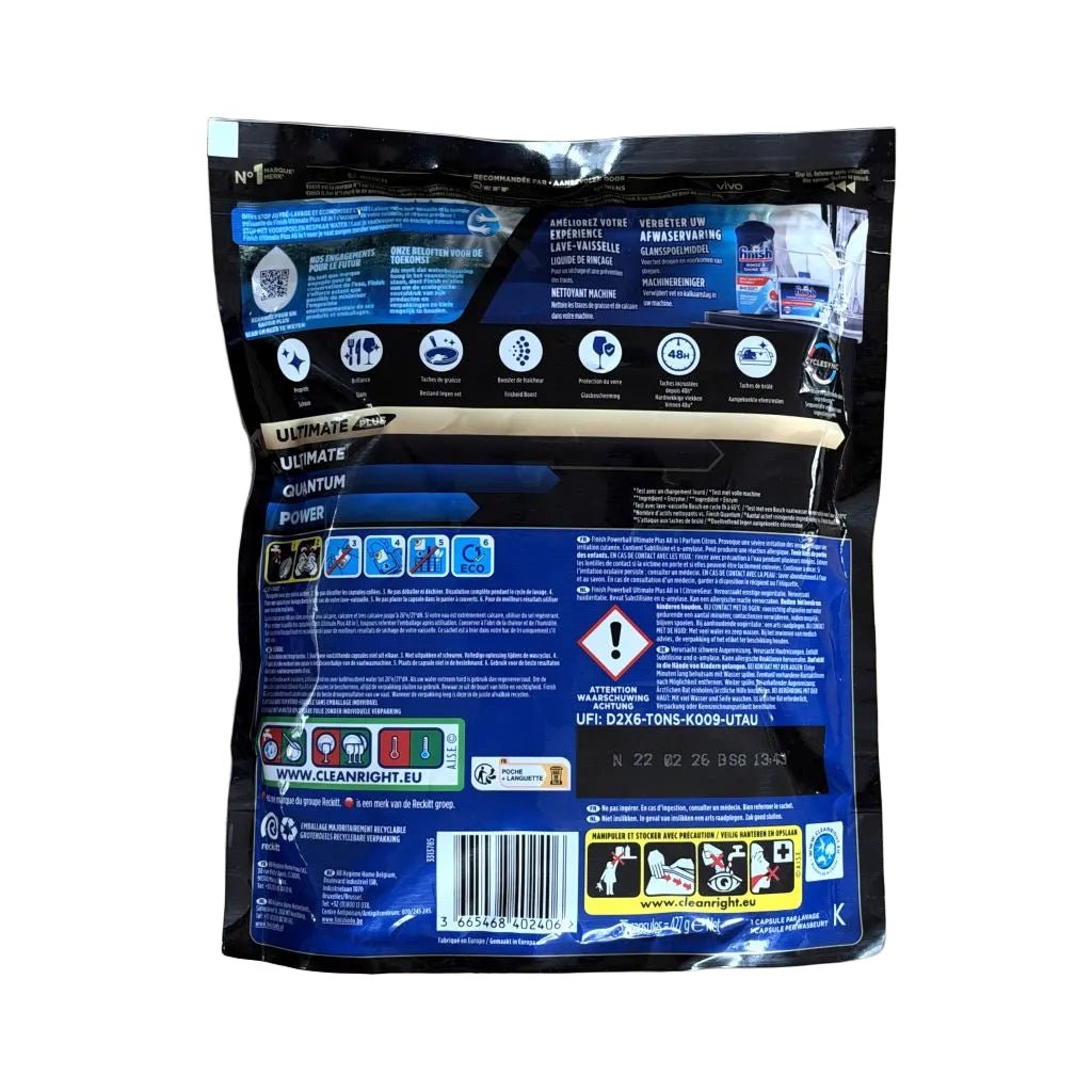 Finish Powerball Ultimate Plus Lemon vaatwastabletten 35 stuksFinishPrijzenStorm.nl