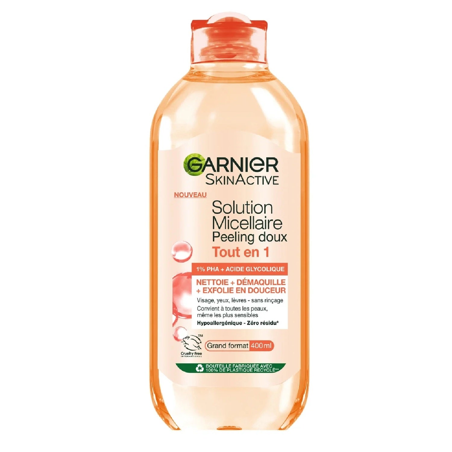 Garnier SkinActive Gentle Peeling Micellair water Alles - in - 1 400ml - Gezichtsreiniging - PrijzenStorm.nl