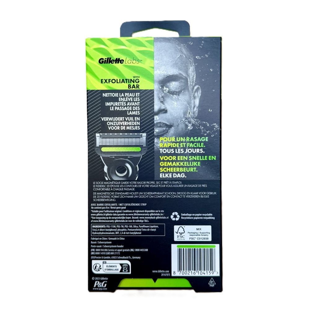 Gillette Labs Exfoliating Gold scheersysteem inclusief mesje - Scheermesjes - PrijzenStorm.nl