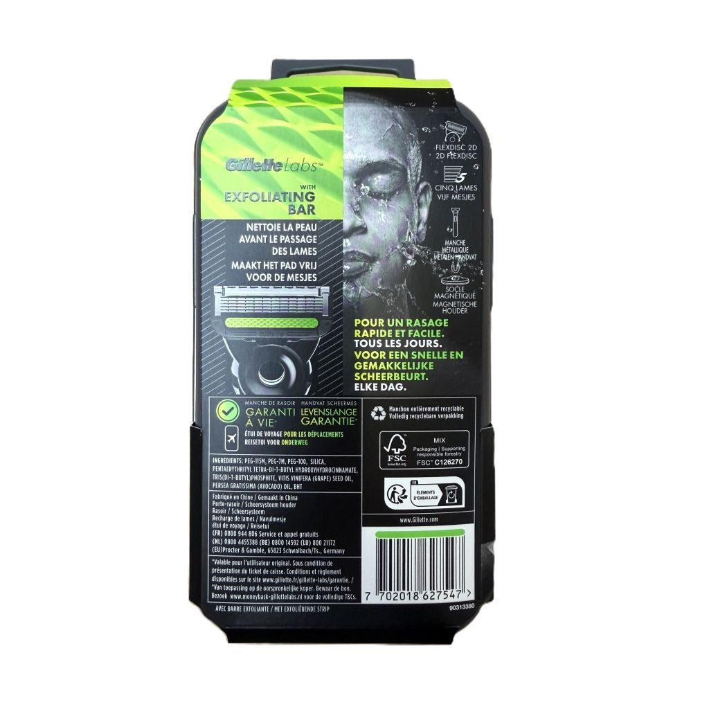 Gillette Labs Exfoliating scheersysteem inclusief 2 mesjes & reisetui - Scheermesjes - PrijzenStorm.nl