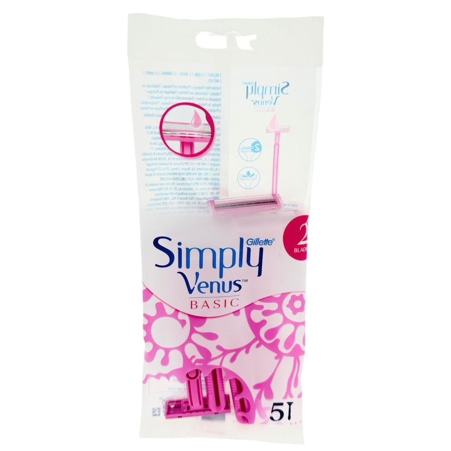 Gillette Simply Venus wegwerpmesjes 5 stuks - Scheermesjes - PrijzenStorm.nl