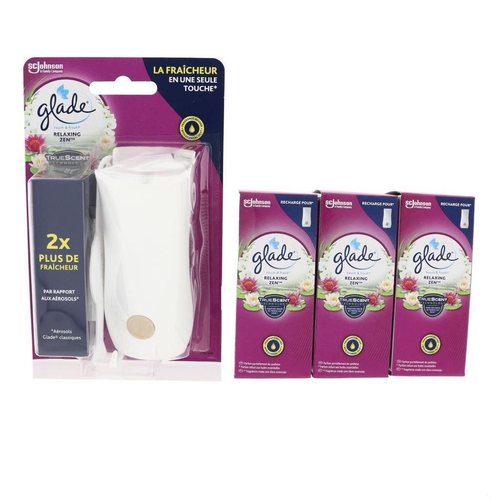 Glade Relaxing Zen Touch & Fresh starterkit inclusief navulling 4x10ml - Luchtverfrisser - PrijzenStorm.nl