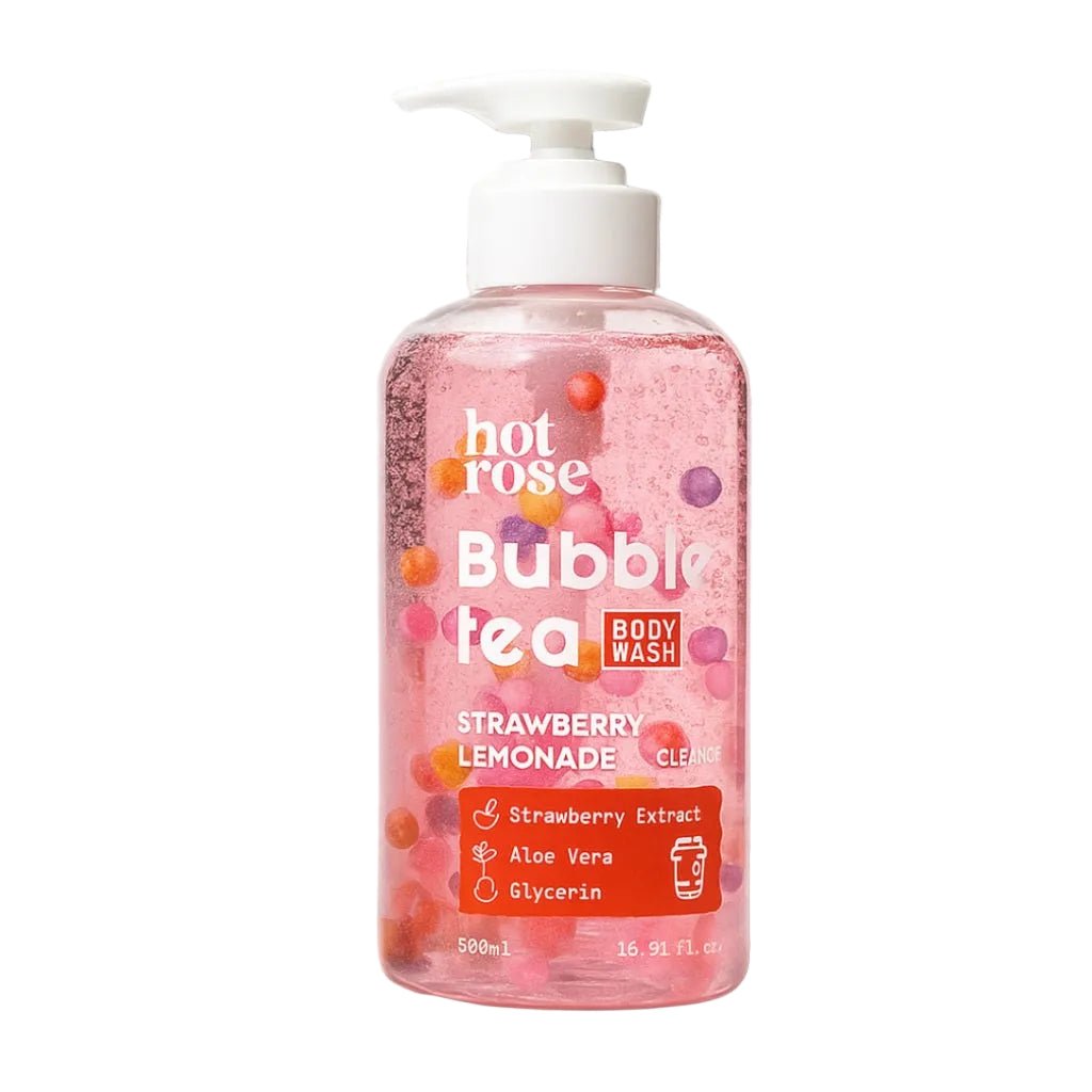 Hot Rose Strawberry Lemonade Bubble Tea Bodywash 500ml - Douchegel - PrijzenStorm.nl