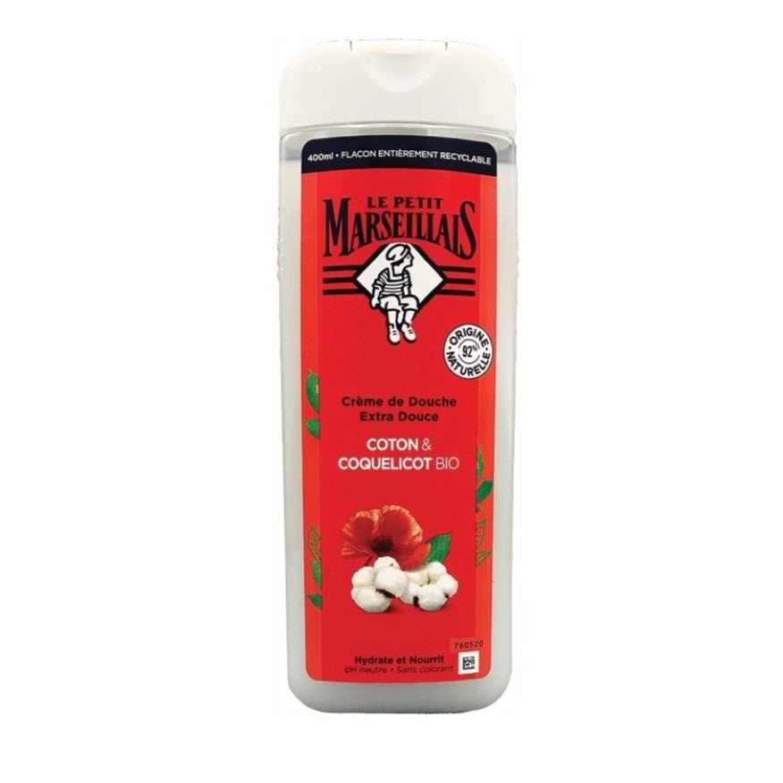 Le Petit Marseillais Coton & Coquelicot bio douchegel 400ml - Douchegel - PrijzenStorm.nl