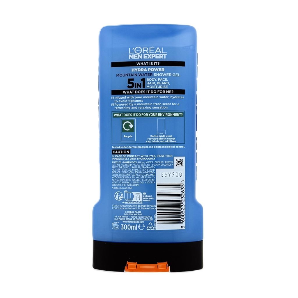 L'Oréal Men Expert Hydra Power Body, Face, Hair Wash 300ml - Douchegel - PrijzenStorm.nl