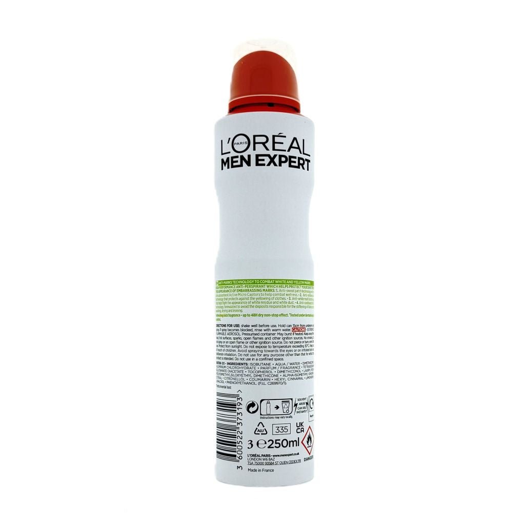 L'Oréal Men Expert Shirt Protect deodorant spray 250ml - Deodorant - PrijzenStorm.nl