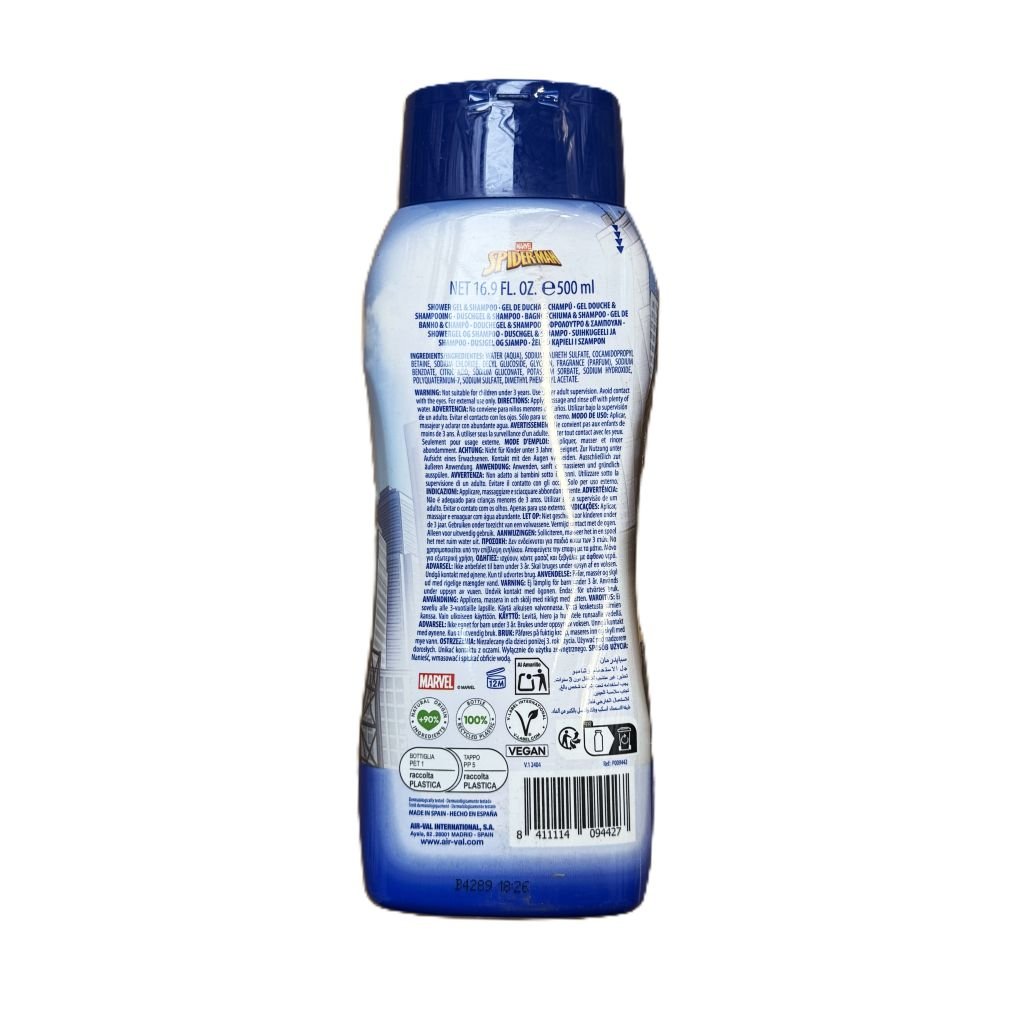 Marvel Spiderman 2 in 1 Shampoo & Showergel 500ml - Shampoo - PrijzenStorm.nl