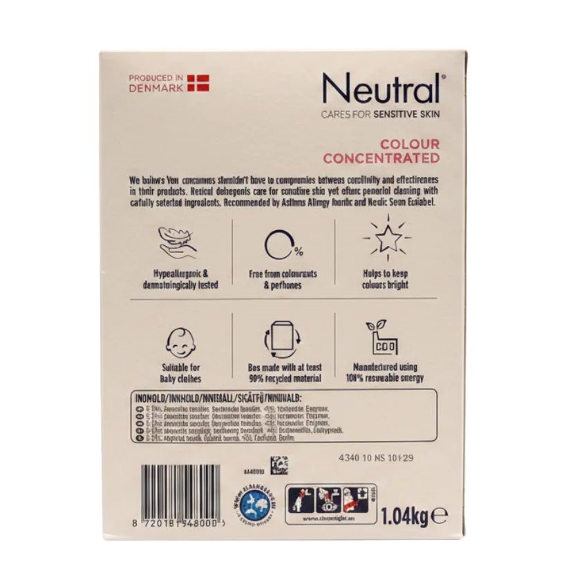 Neutral Color Concentrated waspoeder 1.04kg 20 wasbeurten - Wasmiddel - PrijzenStorm.nl
