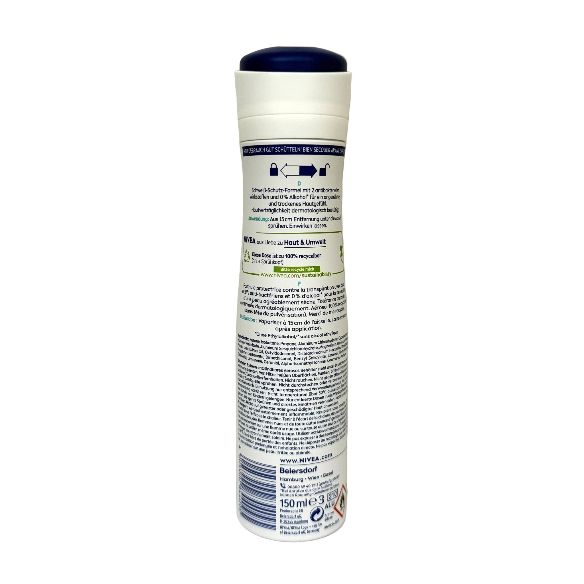 Nivea Dry Active deodorant spray 150ml - Deodorant - PrijzenStorm.nl