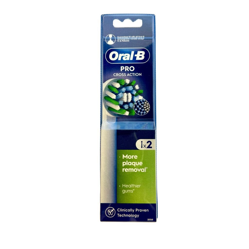 Oral - B Cross Action opzetborstels wit 2 stuks - Tandenborstel - PrijzenStorm.nl