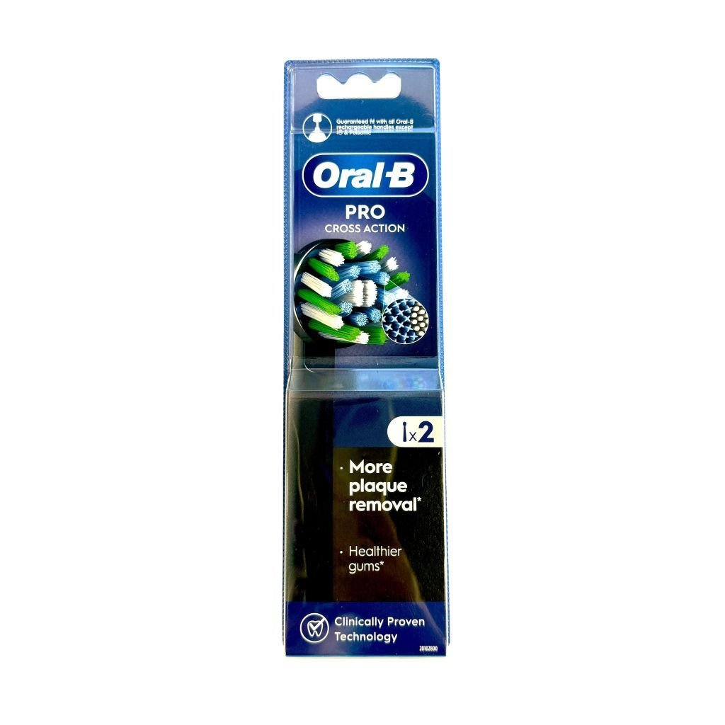 Oral - B Cross Action opzetborstels zwart 2 stuks - Tandenborstel - PrijzenStorm.nl