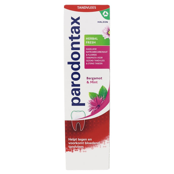 PARODONTAX 12PACK Herbal Fresh Bergamot & Mint tandpasta 75ml - Tandpasta - PrijzenStorm.nl
