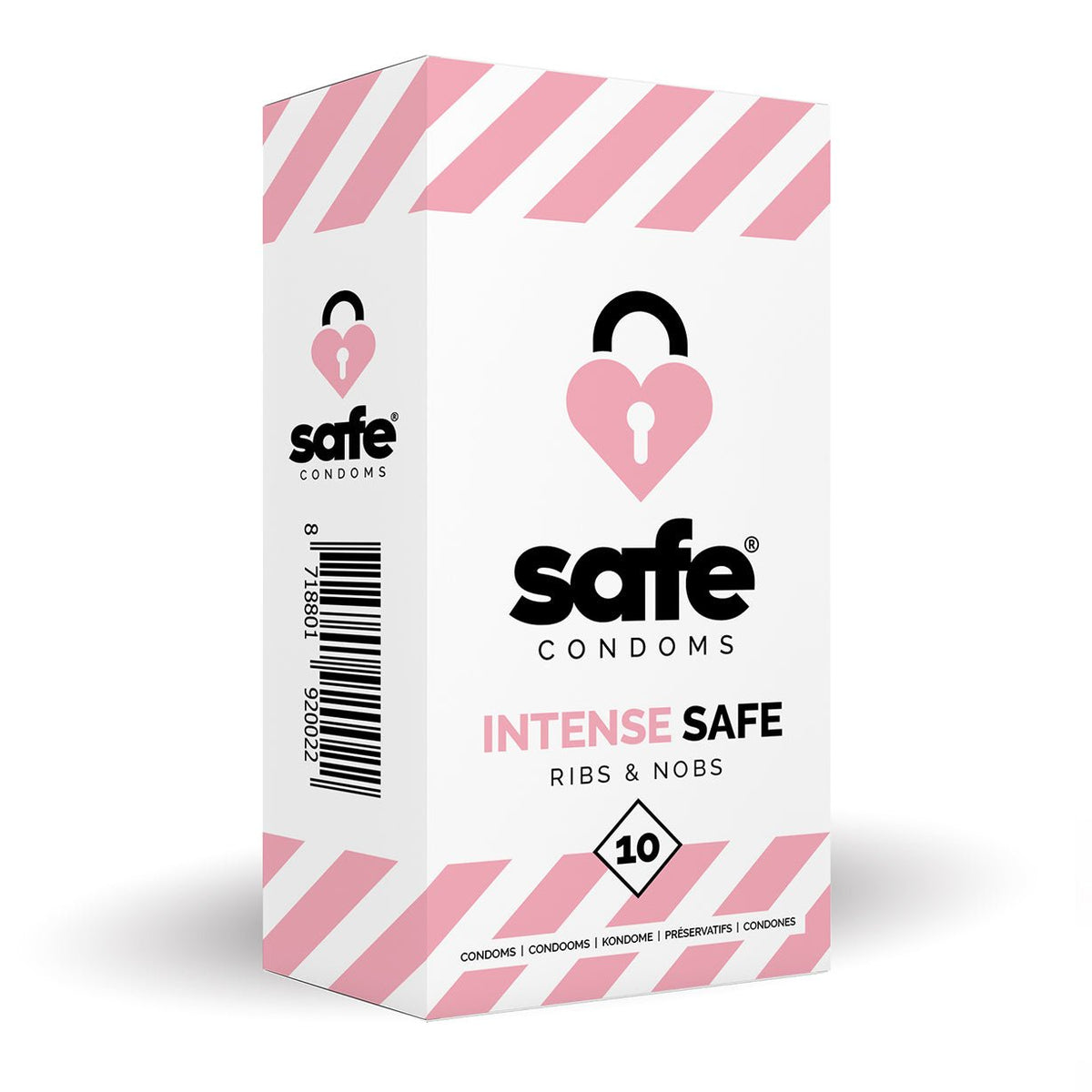 Safe Intense Safe Ribs & Nobs condoom 10 stuks 09/27 OP = OP - Condooms - PrijzenStorm.nl