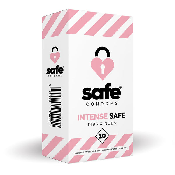 Safe Intense Safe Ribs & Nobs condoom 10 stuks 09/27 OP = OP - Condooms - PrijzenStorm.nl