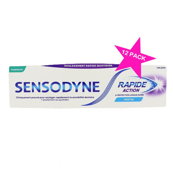 SENSODYNE 12PACK Rapid Relief Cool Mint tandpasta 75ml EXP 08/26 OP = OP - Tandpasta - PrijzenStorm.nl